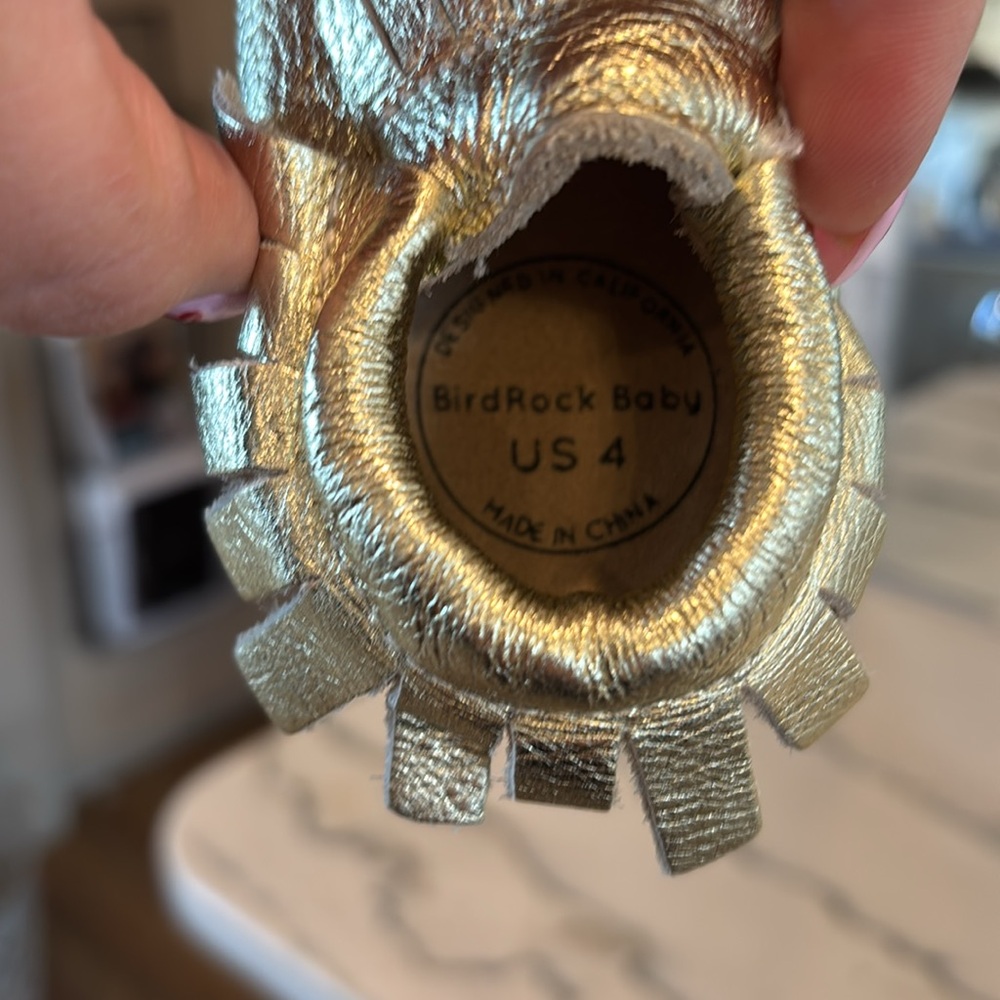 Gold Bird Rock baby moccasins - Picture 3 of 4
